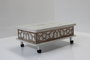 Hanah Home Mesa de Café Blanco Antiguo con Dimensiones Ajustables
